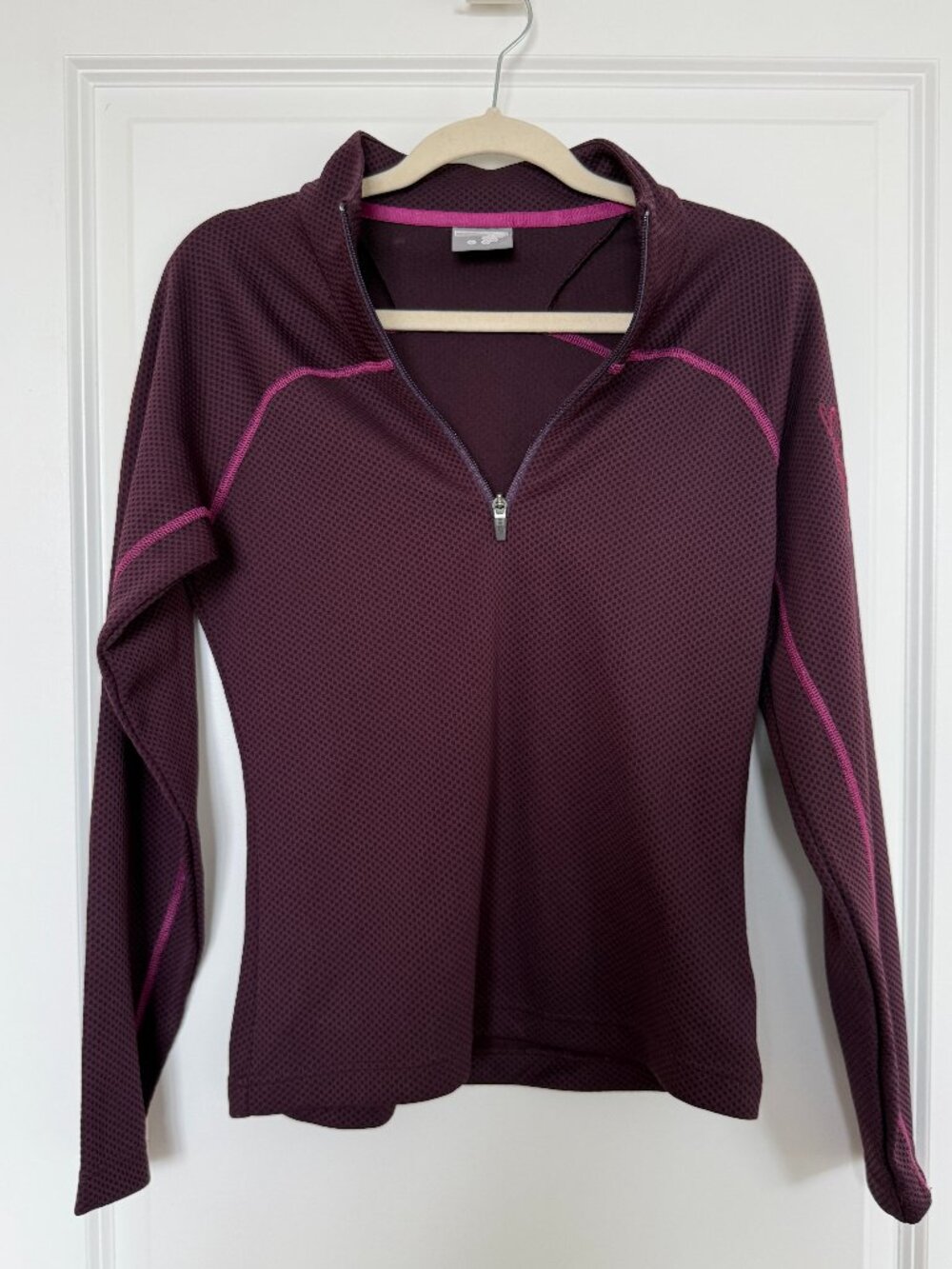 Salmon Purple / Pink Thermal 3/4 Zip Base Layer - Women's Small